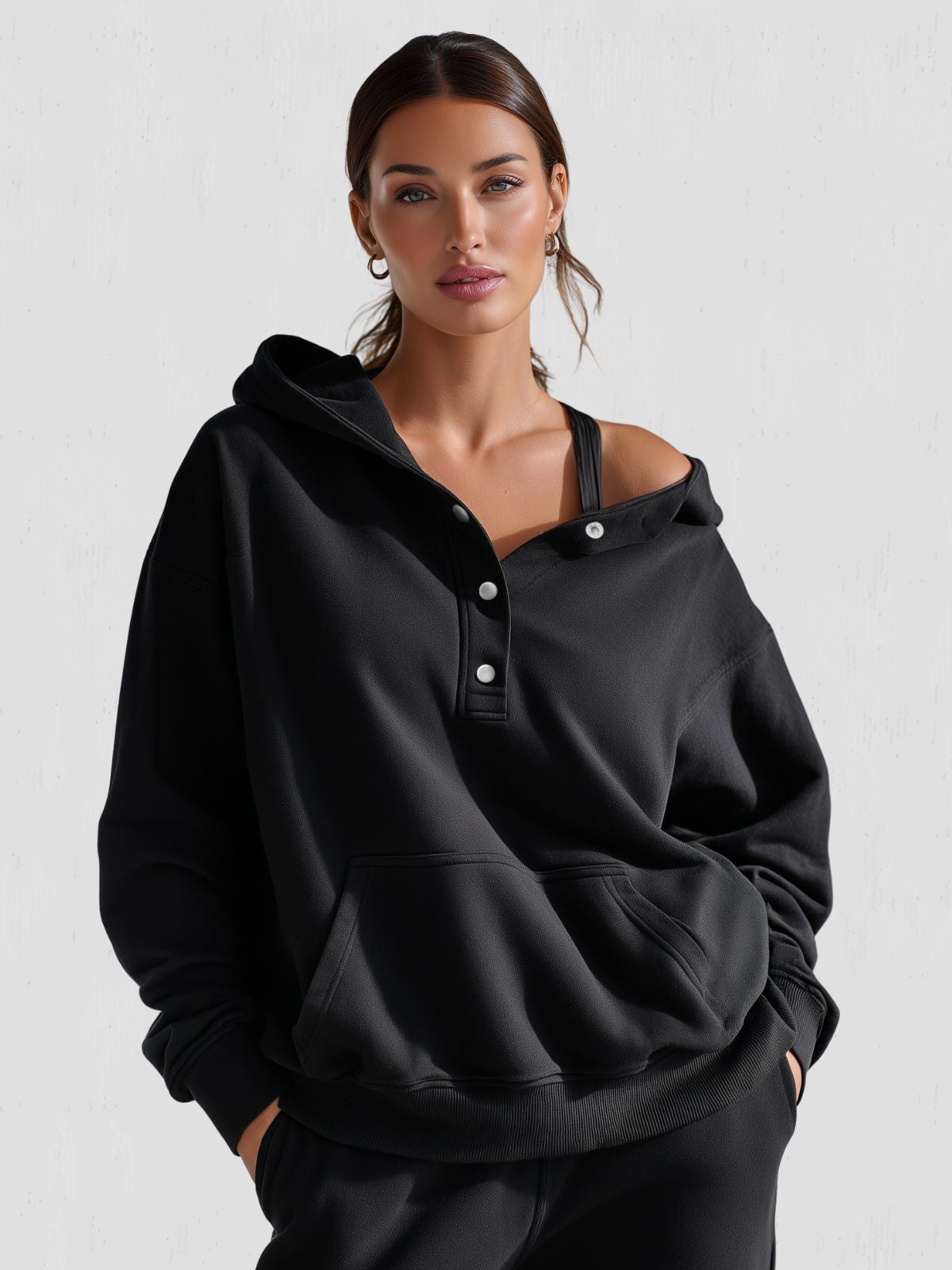 Oversized Snap-Fit Hoodie