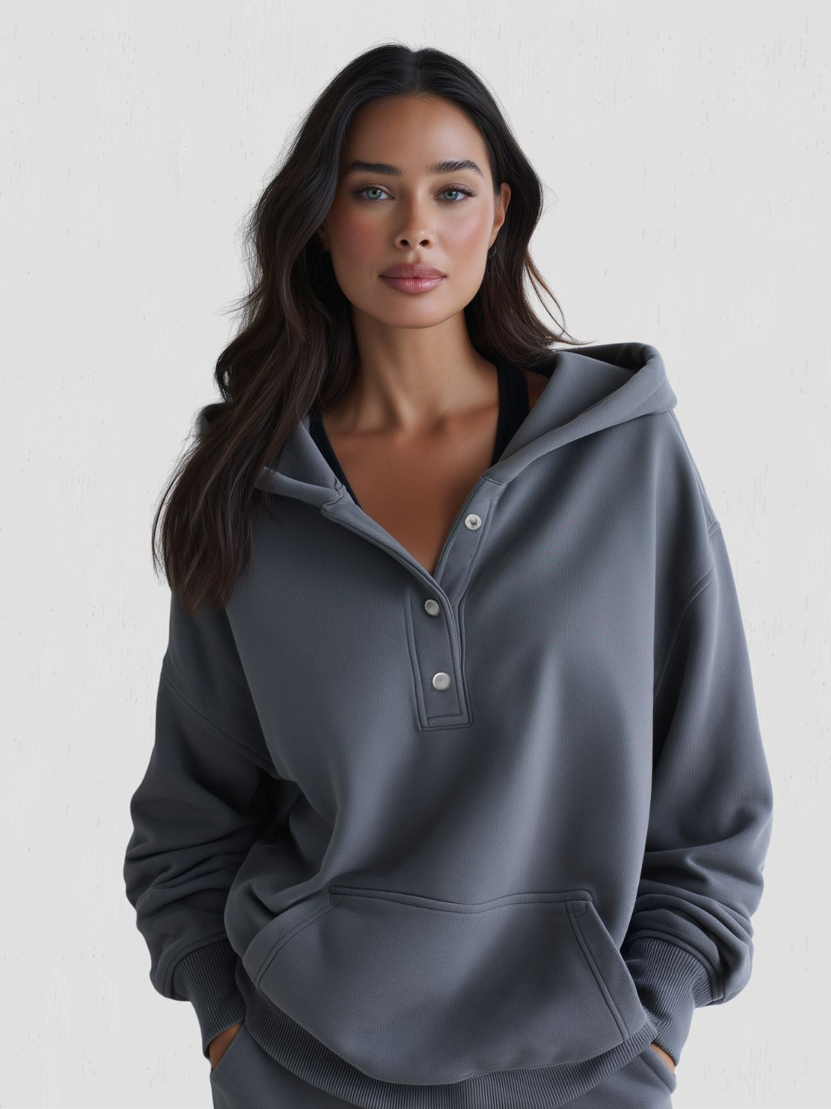 Oversized Snap-Fit Hoodie