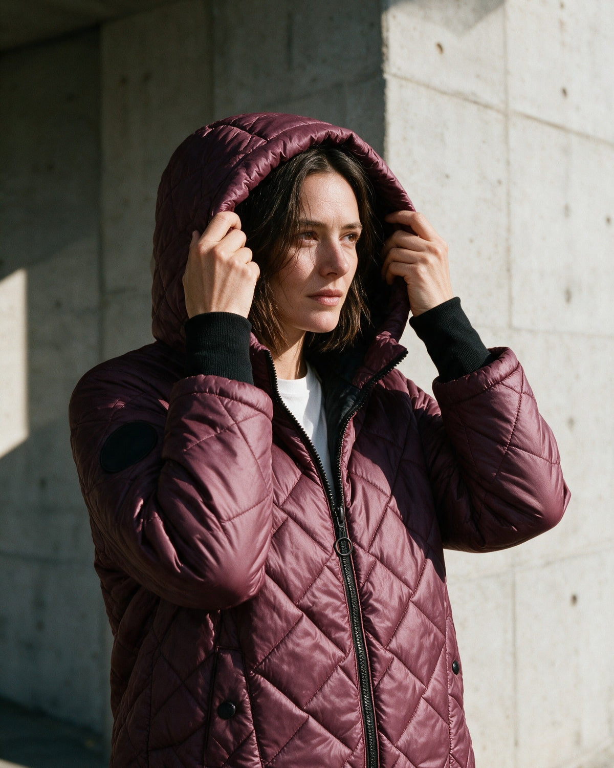 Ainsley — Women's Diamond-Quilted Puffer Jacket with Hood