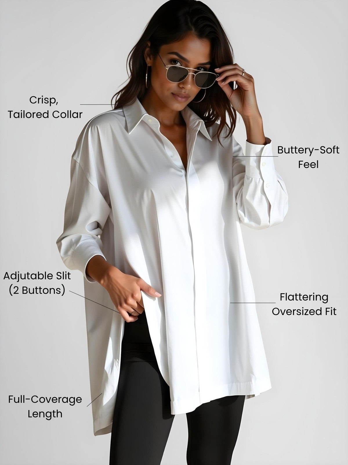 Oversized Lapel Button Shirt Dress