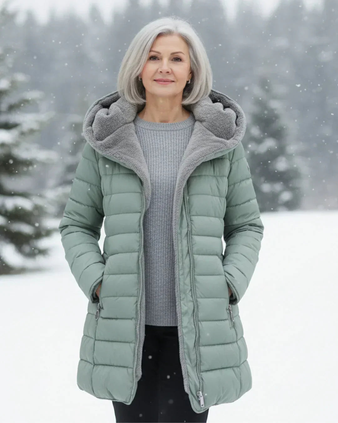 Olivia™ – Insulated Winter Jacket with Sherpa Hood