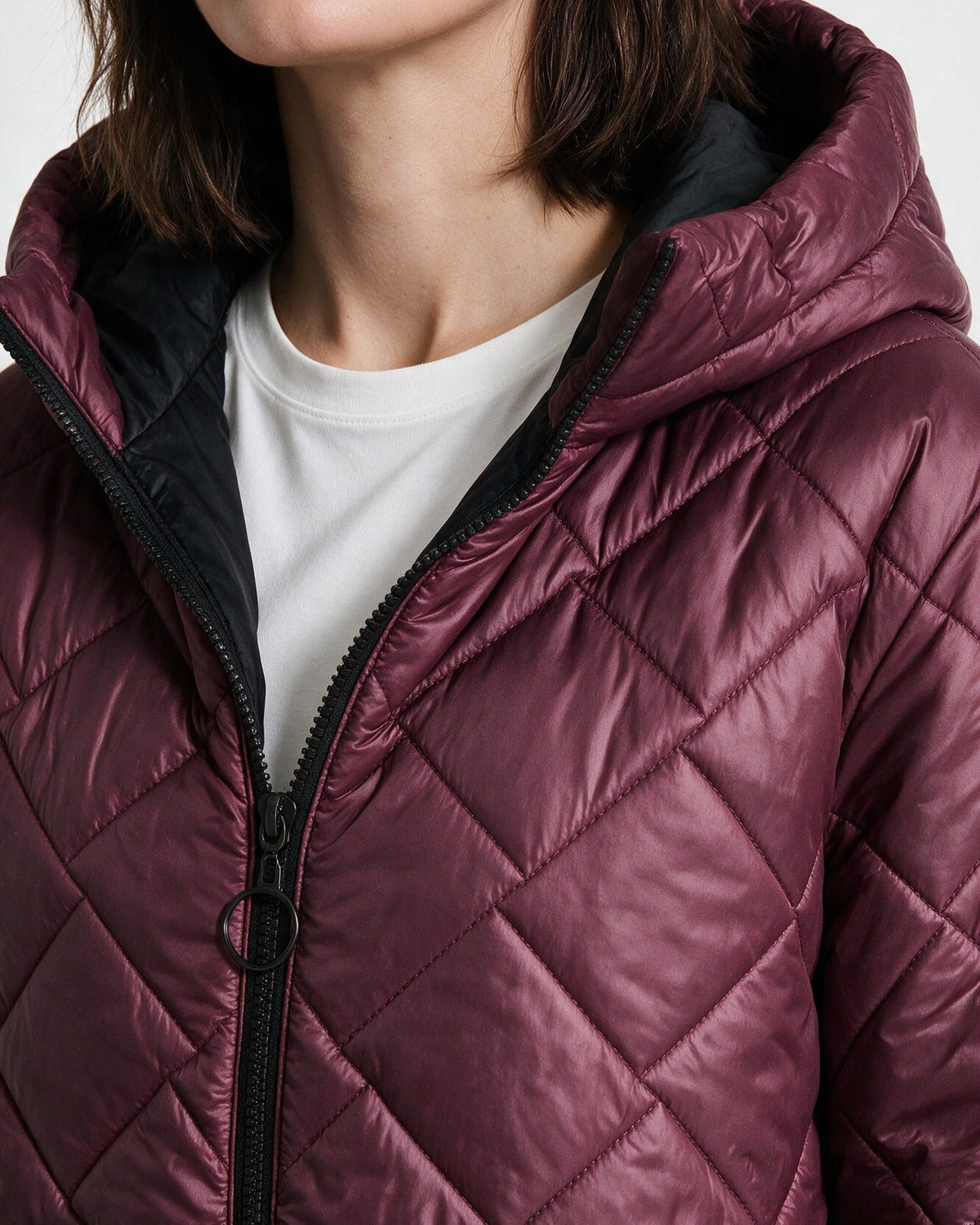 Ainsley — Women's Diamond-Quilted Puffer Jacket with Hood
